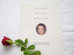 Personalised funeral order of service booklet by CAS Order Of Service, Widnes, Cheshire